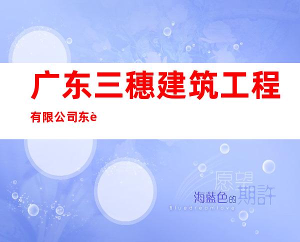 广东三穗建筑工程有限公司东莞分公司